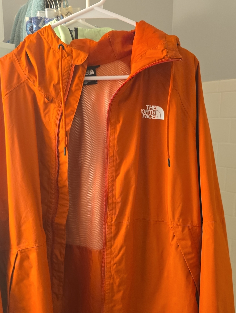 The North Face Bright Orange Hooded Windbreaker Jacket